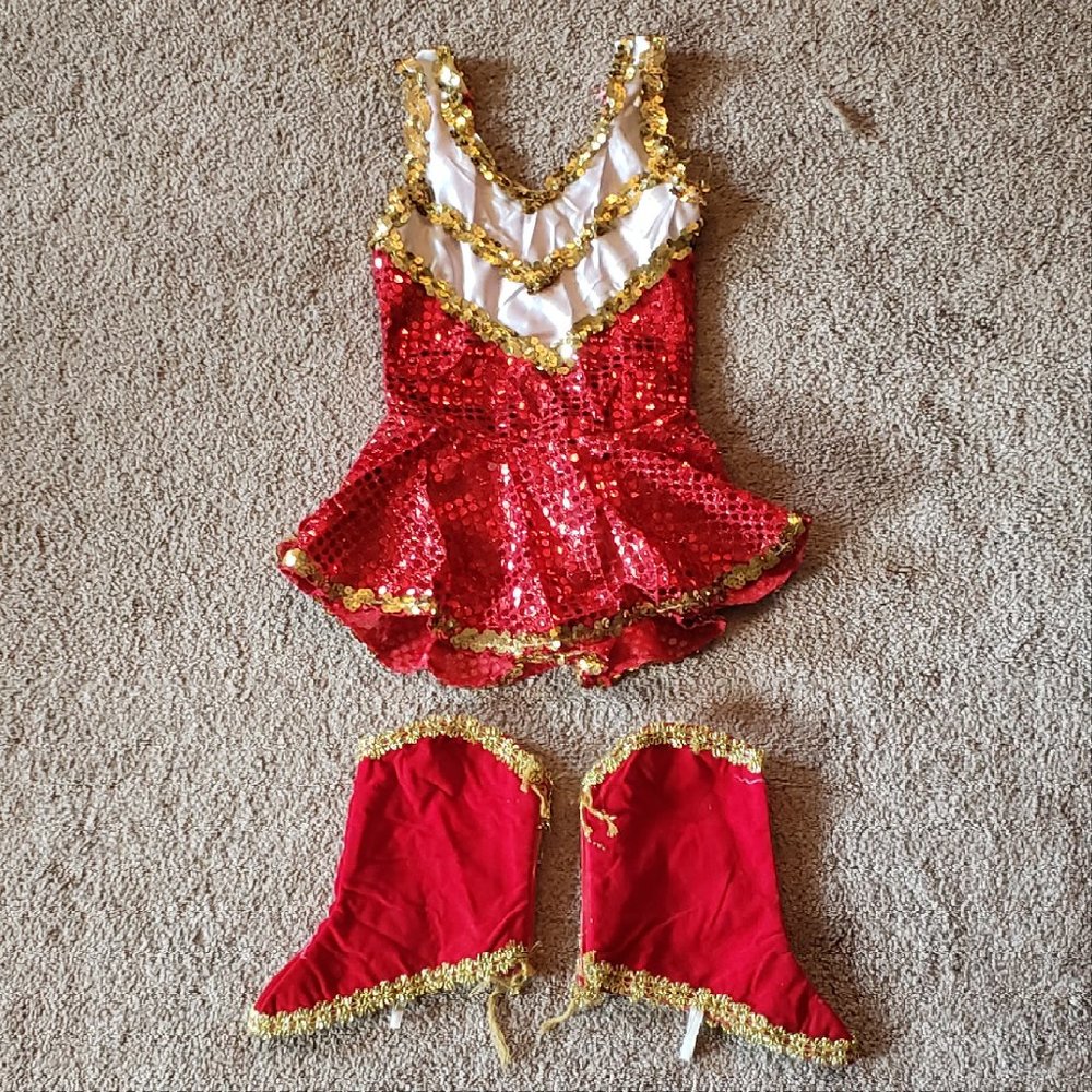 Children's Cheer Leader Majorette Halloween Dance costume dress boot covers